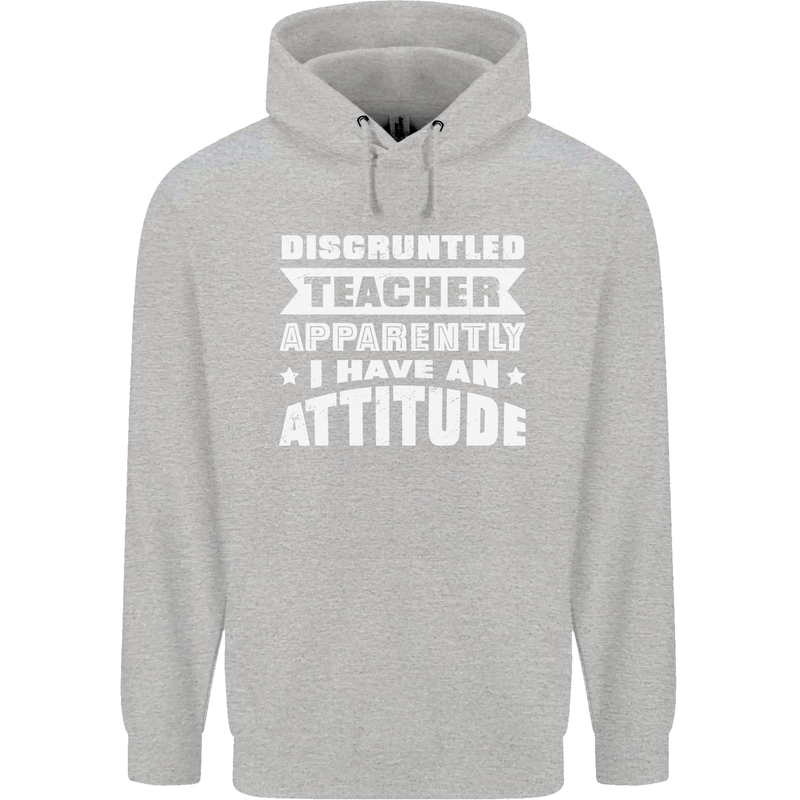 Teacher Attitude Funny Teaching Maths English Mens 80% Cotton Hoodie Sports Grey
