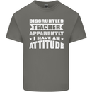 Teacher Attitude Funny Teaching Maths English Mens Cotton T-Shirt Tee Top Charcoal