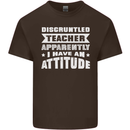 Teacher Attitude Funny Teaching Maths English Mens Cotton T-Shirt Tee Top Dark Chocolate