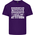 Teacher Attitude Funny Teaching Maths English Mens Cotton T-Shirt Tee Top Purple