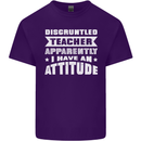 Teacher Attitude Funny Teaching Maths English Mens Cotton T-Shirt Tee Top Purple
