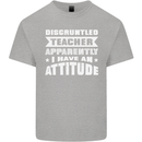 Teacher Attitude Funny Teaching Maths English Mens Cotton T-Shirt Tee Top Sports Grey