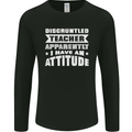 Teacher Attitude Funny Teaching Maths English Mens Long Sleeve T-Shirt Black