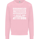 Teacher Attitude Funny Teaching Maths English Mens Sweatshirt Jumper Light Pink