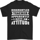 Teacher Attitude Funny Teaching Maths English Mens T-Shirt 100% Cotton Black