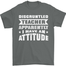 Teacher Attitude Funny Teaching Maths English Mens T-Shirt 100% Cotton Charcoal