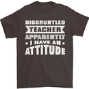 Teacher Attitude Funny Teaching Maths English Mens T-Shirt 100% Cotton Dark Chocolate