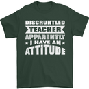 Teacher Attitude Funny Teaching Maths English Mens T-Shirt 100% Cotton Forest Green