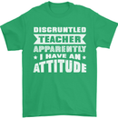 Teacher Attitude Funny Teaching Maths English Mens T-Shirt 100% Cotton Irish Green