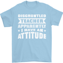 Teacher Attitude Funny Teaching Maths English Mens T-Shirt 100% Cotton Light Blue