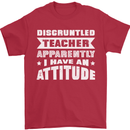 Teacher Attitude Funny Teaching Maths English Mens T-Shirt 100% Cotton Red