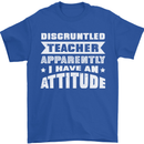 Teacher Attitude Funny Teaching Maths English Mens T-Shirt 100% Cotton Royal Blue