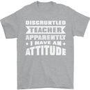 Teacher Attitude Funny Teaching Maths English Mens T-Shirt 100% Cotton Sports Grey