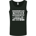 Teacher Attitude Funny Teaching Maths English Mens Vest Tank Top Black