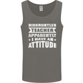 Teacher Attitude Funny Teaching Maths English Mens Vest Tank Top Charcoal