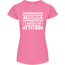 Teacher Attitude Funny Teaching Maths English Womens Petite Cut T-Shirt Azalea