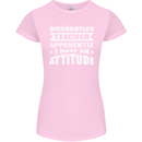 Teacher Attitude Funny Teaching Maths English Womens Petite Cut T-Shirt Light Pink