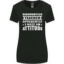 Teacher Attitude Funny Teaching Maths English Womens Wider Cut T-Shirt Black