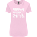 Teacher Attitude Funny Teaching Maths English Womens Wider Cut T-Shirt Light Pink