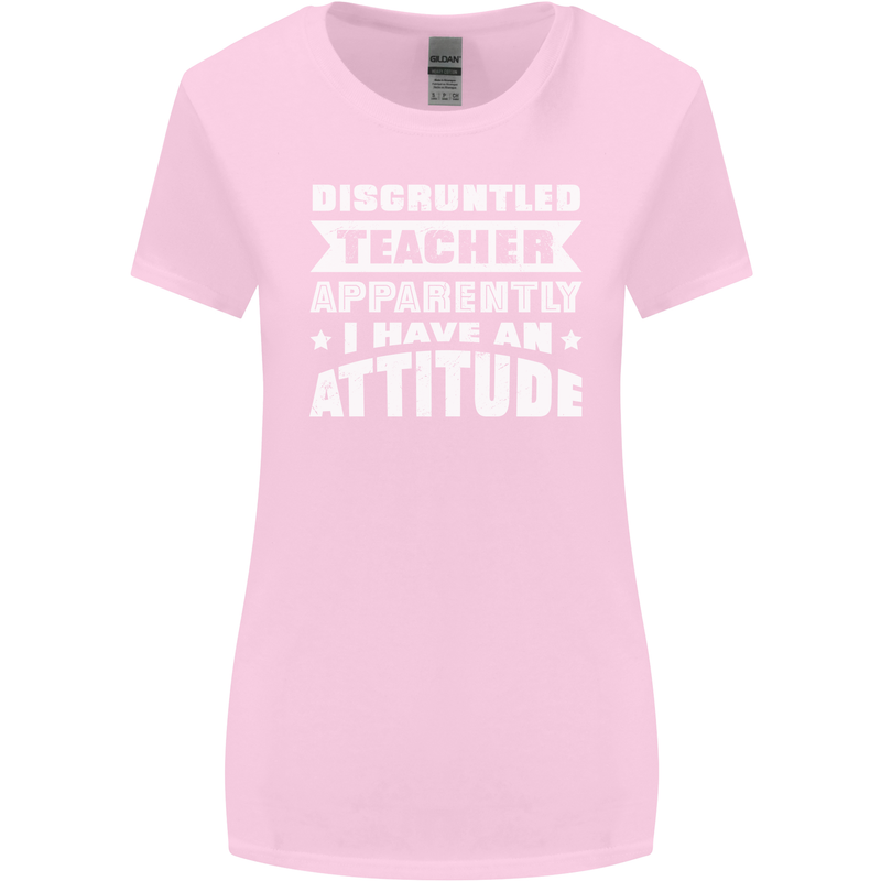Teacher Attitude Funny Teaching Maths English Womens Wider Cut T-Shirt Light Pink