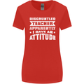 Teacher Attitude Funny Teaching Maths English Womens Wider Cut T-Shirt Red