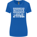 Teacher Attitude Funny Teaching Maths English Womens Wider Cut T-Shirt Royal Blue