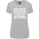 Teacher Attitude Funny Teaching Maths English Womens Wider Cut T-Shirt Sports Grey