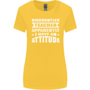 Teacher Attitude Funny Teaching Maths English Womens Wider Cut T-Shirt Yellow