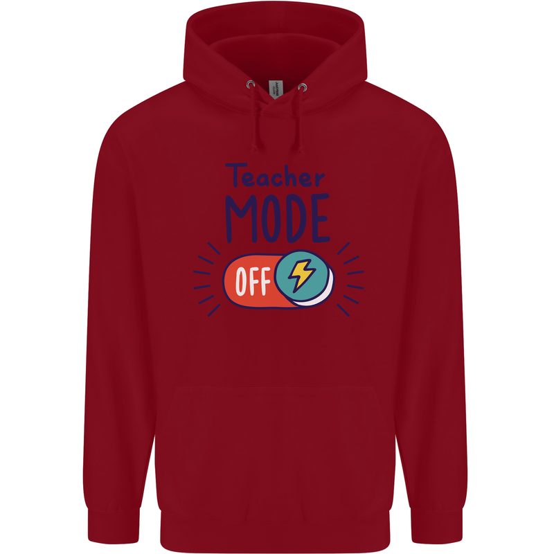 Teacher Mode Off Funny Teaching Childrens Kids Hoodie Red