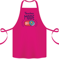 Teacher Mode Off Funny Teaching Cotton Apron 100% Organic Pink