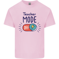Teacher Mode Off Funny Teaching Mens Cotton T-Shirt Tee Top Light Pink