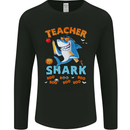 Teacher Shark Funny Teaching Halloween Mens Long Sleeve T-Shirt Black