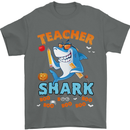 Teacher Shark Funny Teaching Halloween Mens T-Shirt 100% Cotton Charcoal