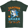 Teacher Shark Funny Teaching Halloween Mens T-Shirt 100% Cotton Forest Green