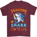 Teacher Shark Funny Teaching Halloween Mens T-Shirt 100% Cotton Maroon