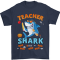 Teacher Shark Funny Teaching Halloween Mens T-Shirt 100% Cotton Navy Blue