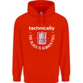 Technically the Glass is Always Full Science Funny Childrens Kids Hoodie Bright Red