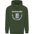 Technically the Glass is Always Full Science Funny Childrens Kids Hoodie Forest Green