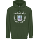 Technically the Glass is Always Full Science Funny Childrens Kids Hoodie Forest Green
