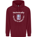 Technically the Glass is Always Full Science Funny Childrens Kids Hoodie Maroon