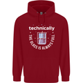 Technically the Glass is Always Full Science Funny Childrens Kids Hoodie Red