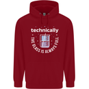 Technically the Glass is Always Full Science Funny Childrens Kids Hoodie Red