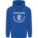 Technically the Glass is Always Full Science Funny Childrens Kids Hoodie Royal Blue