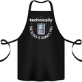 Technically the Glass is Always Full Science Funny Cotton Apron 100% Organic Black