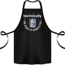 Technically the Glass is Always Full Science Funny Cotton Apron 100% Organic Black