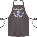 Technically the Glass is Always Full Science Funny Cotton Apron 100% Organic Dark Grey