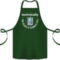 Technically the Glass is Always Full Science Funny Cotton Apron 100% Organic Forest Green