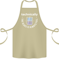 Technically the Glass is Always Full Science Funny Cotton Apron 100% Organic Khaki