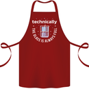 Technically the Glass is Always Full Science Funny Cotton Apron 100% Organic Maroon