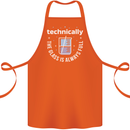 Technically the Glass is Always Full Science Funny Cotton Apron 100% Organic Orange